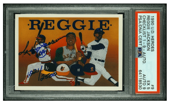 1990 Reggie Jackson from UD Heroes in PSA slab