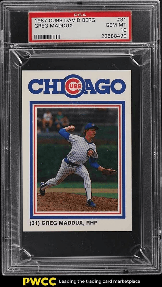 1987 Cubs David Berg Greg Maddux rookie card #31