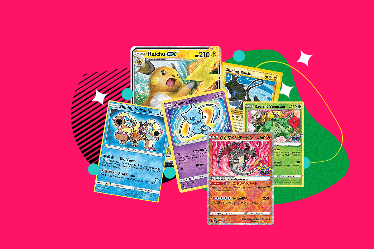Graphic of Top Investment Shiny/Holographic Pokemon Cards